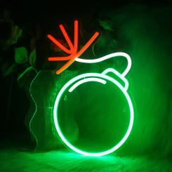 Green Neon Light Bomb Art Decor Night Lights LED Party Bar Club Store Commercial Lighting Advertising Decoration LED Neon Light