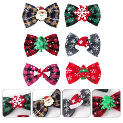 6Pcs Christmas Bow Knot Hairpins Lovely Kid Hair Clips Party Hair Accessories Random Style