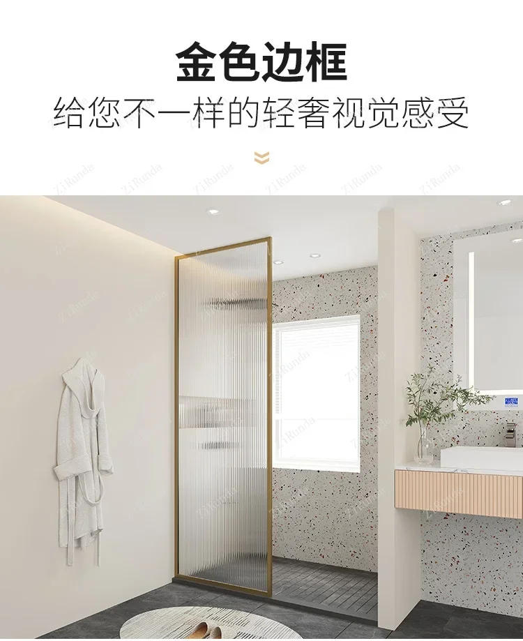 Description Picture 6 of itemShower Room Glass Partition Bathroom Glass Toilet Dry Wet Separation Sliding Door Bathroom Bath Screen