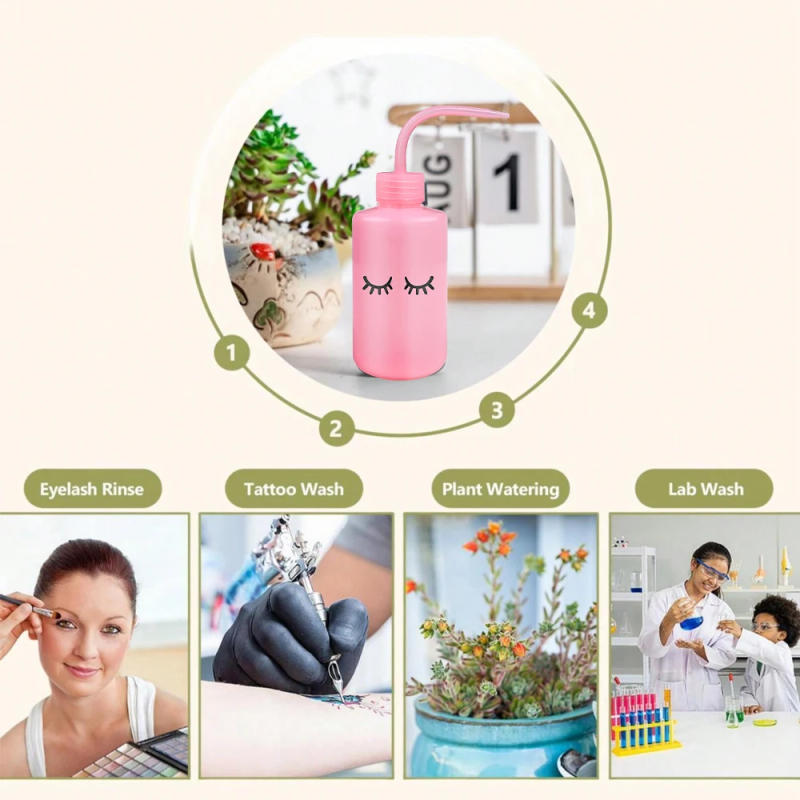 Description Picture 6 of item1PC Eyelash Cleaning Bottle Elbow Cleaning Bottle Water Squeeze Dropper Plastic Squeeze Bottles Lash Bath Bottles Primer Kettle