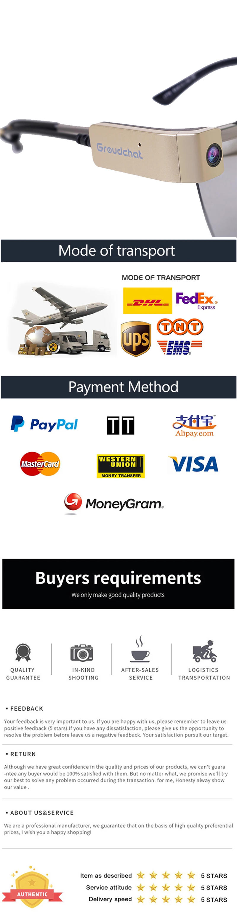 Description Picture 6 of itemSports Record 1080p HD Smart Camera USB Computer Camera Module Clip Glasses Android Phone Control