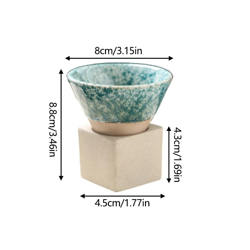 Description Picture 2 of item1pc Retro Japanese Triangular Cone Shape Pottery Tea Coffee Cup Pull Ceramic Mug Rough Latte Porcelain Cup For Home Office