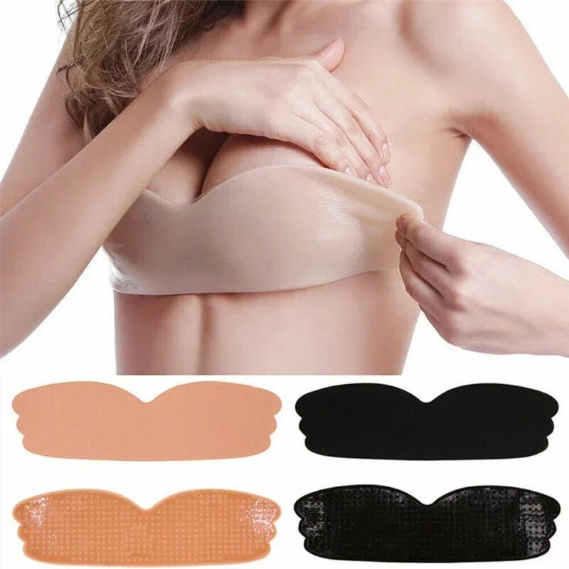 Description Picture 3 of itemInvisible Push Up Bra Backless Strapless Bras Seamless Front Closure Bralette Underwear Women Self-Adhesive Silicone Sticky