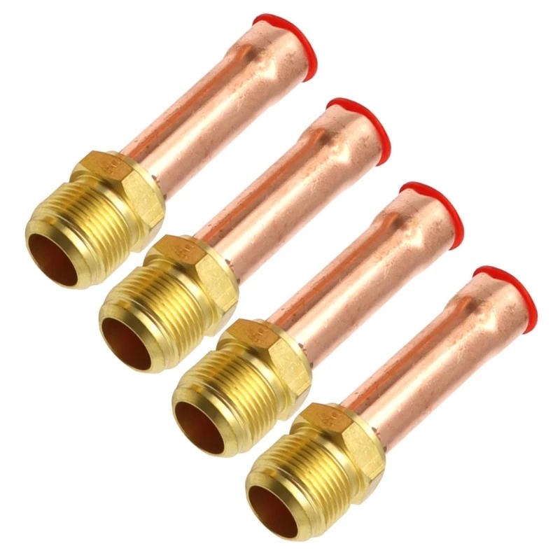 Description Picture 5 of item4Pieces 1/4" 3/8" 3/4" 5/8'' Flare Connector With Tube Brass Pipe For Air Conditioner Household Appliances