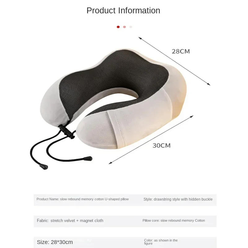 Description Picture 3 of itemU Shaped Memory Foam Neck Pillows Soft Travel Pillow Massage Neck Pillow Sleeping Airplane Pillow Cervical Healthcare Bedding
