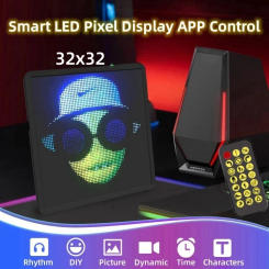 Car DIY LED Sign Screen 32x32 Led Smart Matrix Pixel Panel Lamp MobilePhone APP Control for Windshield Display Screen Auto Decor