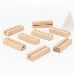 H55A 10 PCS Wooden Place Card Holders Table Number Stands Picture Holder Acrylic Sign Holders for Wedding Dinner Party