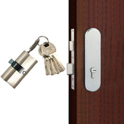 Double Open Lock Door Window Security 60 70 80 90mm Cylinder Key Anti-Theft Entrance Brass Lengthened Core