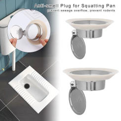 Toilet Deodorizer Stopper Squatting Pan Anti-smell Plug Sewer Pipe Anti-blocking Cover Sewage Overflow Bathroom Fitting