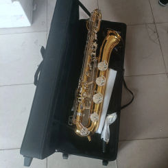 High Quality Baritone E Flat Saxophone New Arrival Brass Black Nickel Plated Sax Musical Instruments with Mouthpiece Case