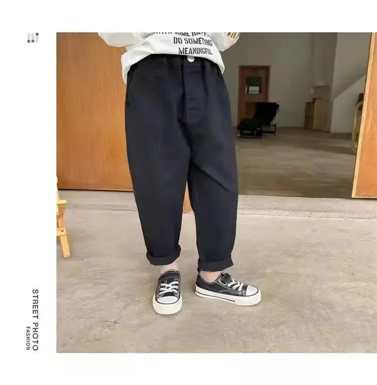 Description Picture 4 of itemBaby Boys Pants Spring Autumn Cotton Kids Boy Girl Loose Pants Cargo Pants Children's Casual Sports Trousers