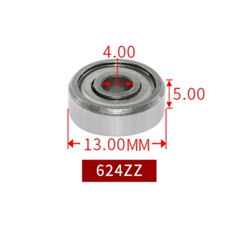 Description Picture 4 of item624ZZ Bearing 10 Pcs Premium Metal Shielded Ball Bearing 4*13*5 Mm 50,000 Rpm Bearing Mechanical Power Transmission