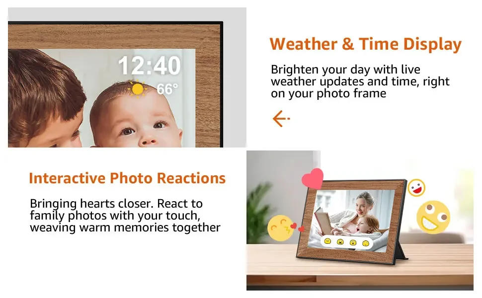 Description Picture 4 of itemFrameo 32GB 10.1 inch Digital Photo Frame WiFi Album IPS Touch Screen Electronic Photo Auto-Rotate Picture Frame For Xmas Gift