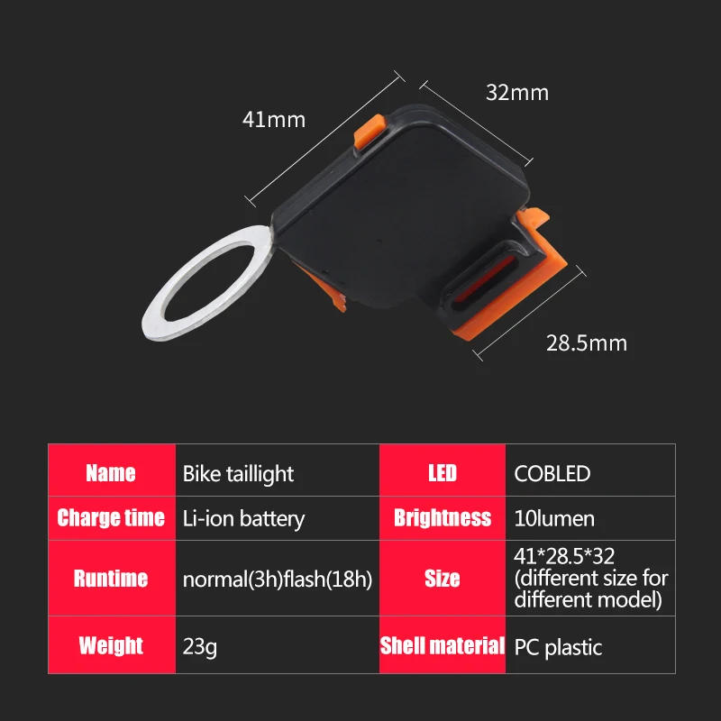 Description Picture 3 of itemBicycle Taillight Multi Lighting Modes USB Rechargeable Led Bike Light Flash Tail Rear Lights for Mtb Bike Seatpost