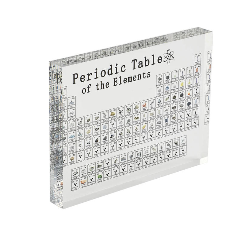 Description Picture 2 of itemAcrylic Board With Real Elements Letter Decoration Periodic Table Kids Teaching School Display Chemical Element Home Decor 1pc