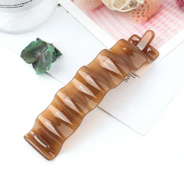 Acrylic Wave Banana Clip Hairpin Ponytail Twist Clip Korean Simple Ponytail Clips Hairpins Women Barrettes Headwears Jelly Color