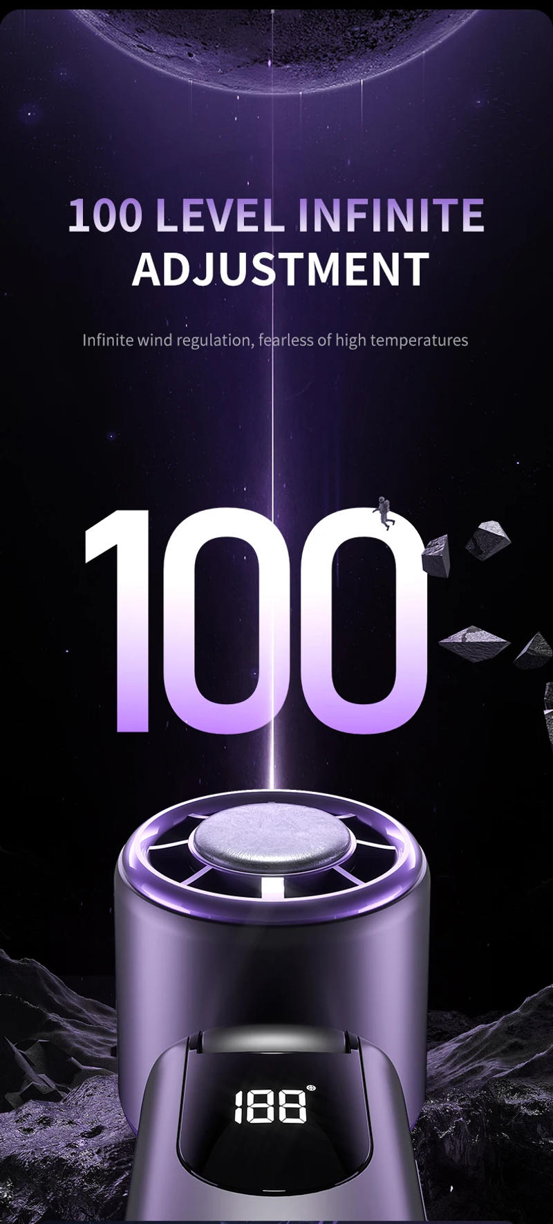 Description Picture 4 of itemSuperconducting refrigeration high-speed handheld fan outdoor charging portable small fan summer vacation/tourism/camping/travel