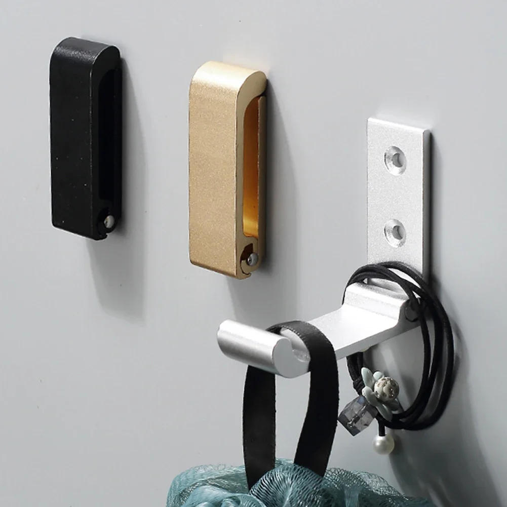 Description Picture 3 of itemFolding Wall Hook Hidden Robe Towel Coat Hook Stainless Steel Hook for Home Kitchen Bathroom Matte Gold Silver Black Hanger Hook