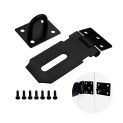 3/4/5 Inch Hasp and Staple Stainless Steel Safety Gate Lock Black Gate Door Shed Latch Lock Heavy Duty for Door Cabinet Drawer