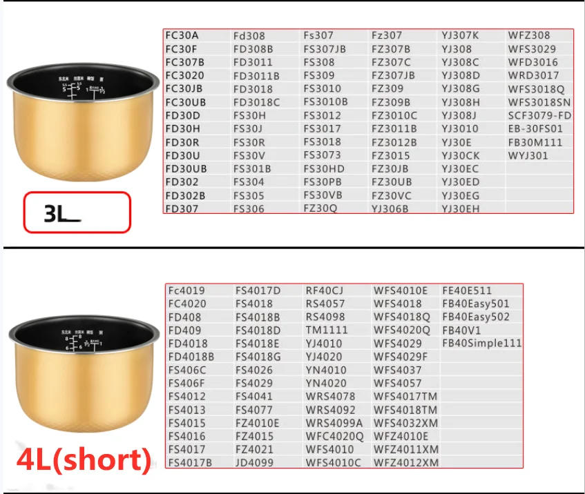 Description Picture 3 of itemUniversal electric rice cooker bowl for Midea 3L 4L 5L non-stick pan rice cooker liner pot 1pc