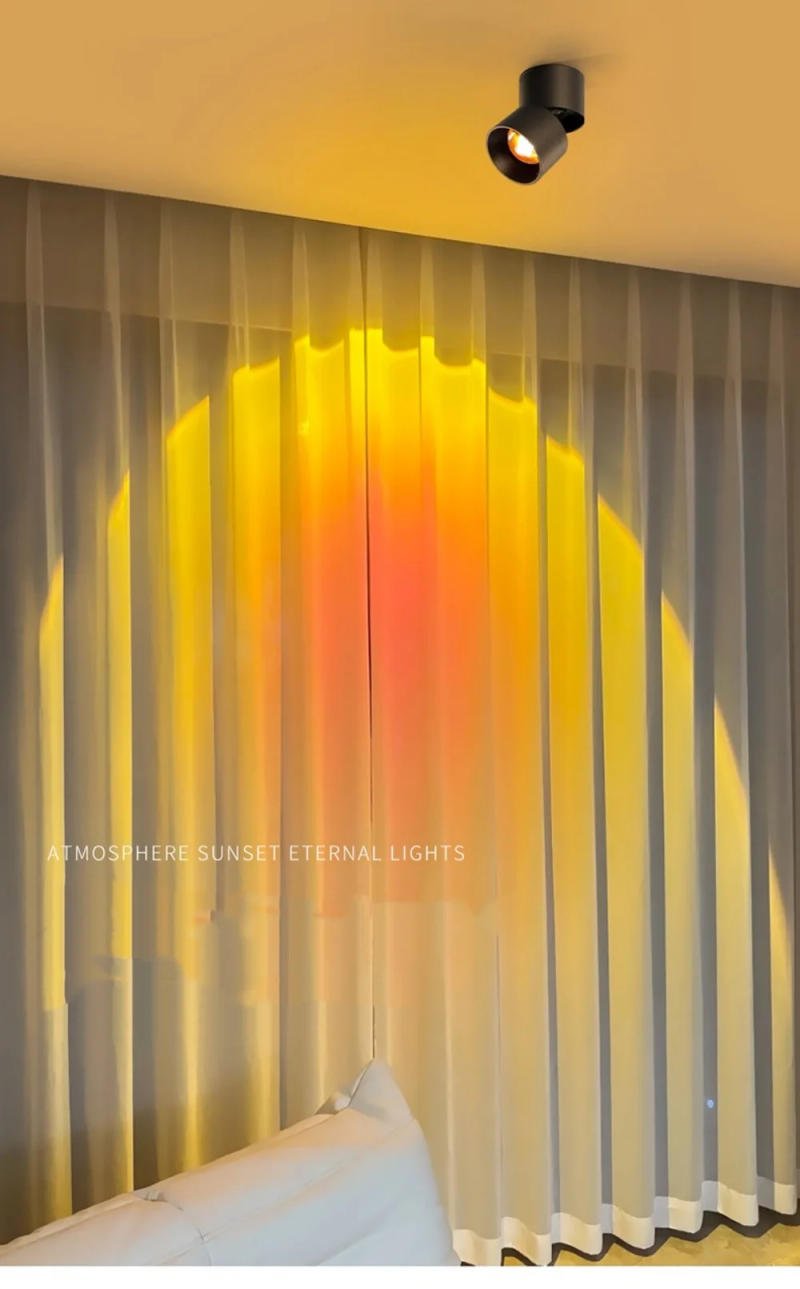 Description Picture 2 of itemAmbient light Sunset glow COB Spotlight 360° Rotation 12W 18W 24W Anti-glare Dimmable LED Downlight AC85-265V Interior lighting