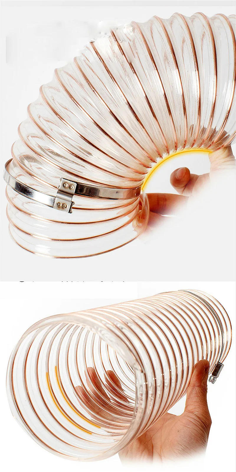Description Picture 5 of itemTransparent PU tube Static dissipative polyurethane hose dust suction vacuum fume flexible tube- clear Dia.25-200mm *1M