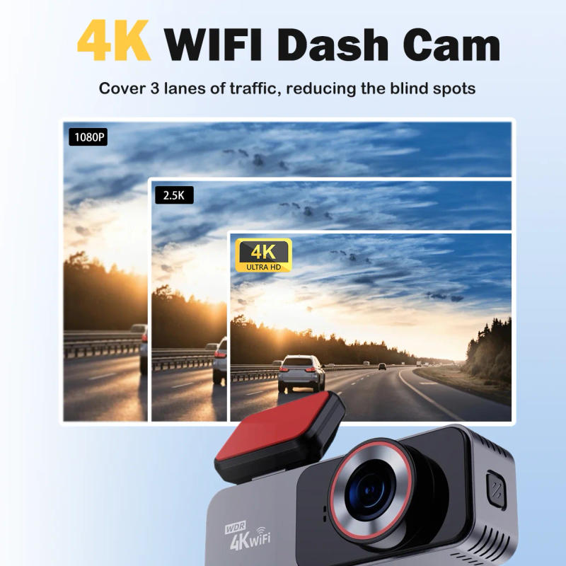 Description Picture 3 of itemAprilboy 3840*1080P Car Dash cam 4K Dash Cam For Cars Drive Video Recorder Front Camera WiFi Vehicle Supplies 24h Parking Night