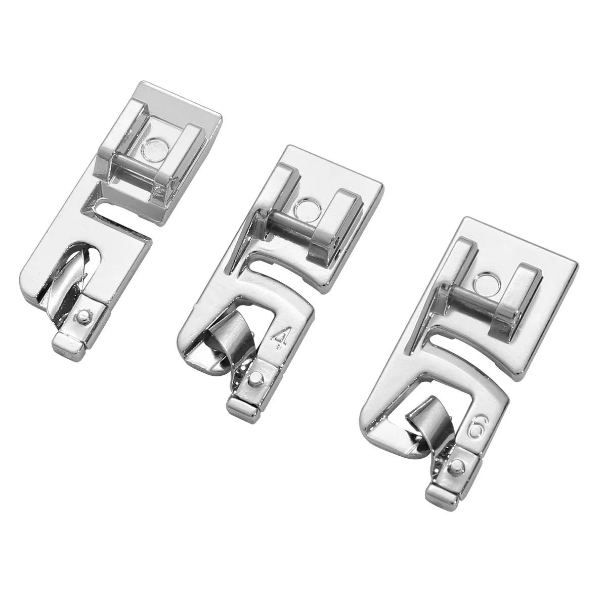 Description Picture 4 of item3Pc 3-6mm Domestic Sewing Machine Parts Foot Presser Foot Rolled Hem Feet for Sewing Accessories Embroidery Hoop Cross Stitch