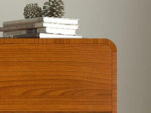 Description Picture 6 of item5 Drawer Dresser with Storage,Mid Century Modern Dresser,Chest of Drawers with Metal Handle,47" Tall Cherry Wood Dresser