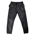 Autumn And Winter Dark Wind Coated Waxy Double Ring Pants multi-pocket Cargo Pants men's Straight Leg Casual Pants Trend