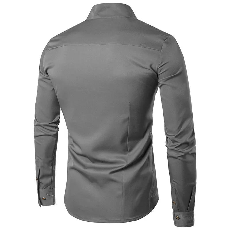 Description Picture 5 of item2023 New Men's Brand Clothing Long Sleeve Shirt Personality Korean Street Fashion Top Designer Button Christmas Evening Dress