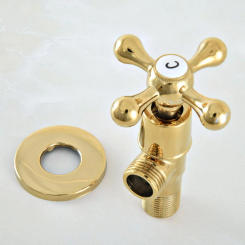1 PCS 1/2"male x 1/2"male Luxury Gold Brass Finish Bathroom Angle Stop Valve Filling Valves Lav013