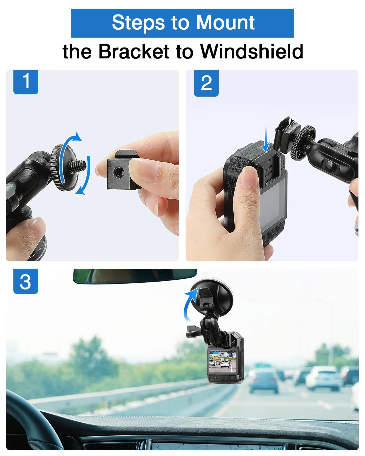Description Picture 5 of itemBOBLOV Suction Cup for KJ21 Body Camera Car Mount and a Car Charger ONLY for KJ21 Body Camera