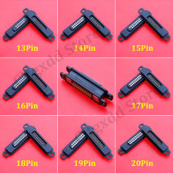 13/14/15/16/17/18/19/20Pin Waterproof Magnetic Pogo Pin Connector 2A Male Female Spring Loaded DC Power Socket W/ Screw Holes