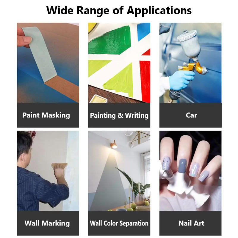 Description Picture 4 of item15M Art Latex Paint Washi Tape No Trace Weak Viscous Separation Paper Self-Adhesive DIY Decoration Masking Tape Indoor
