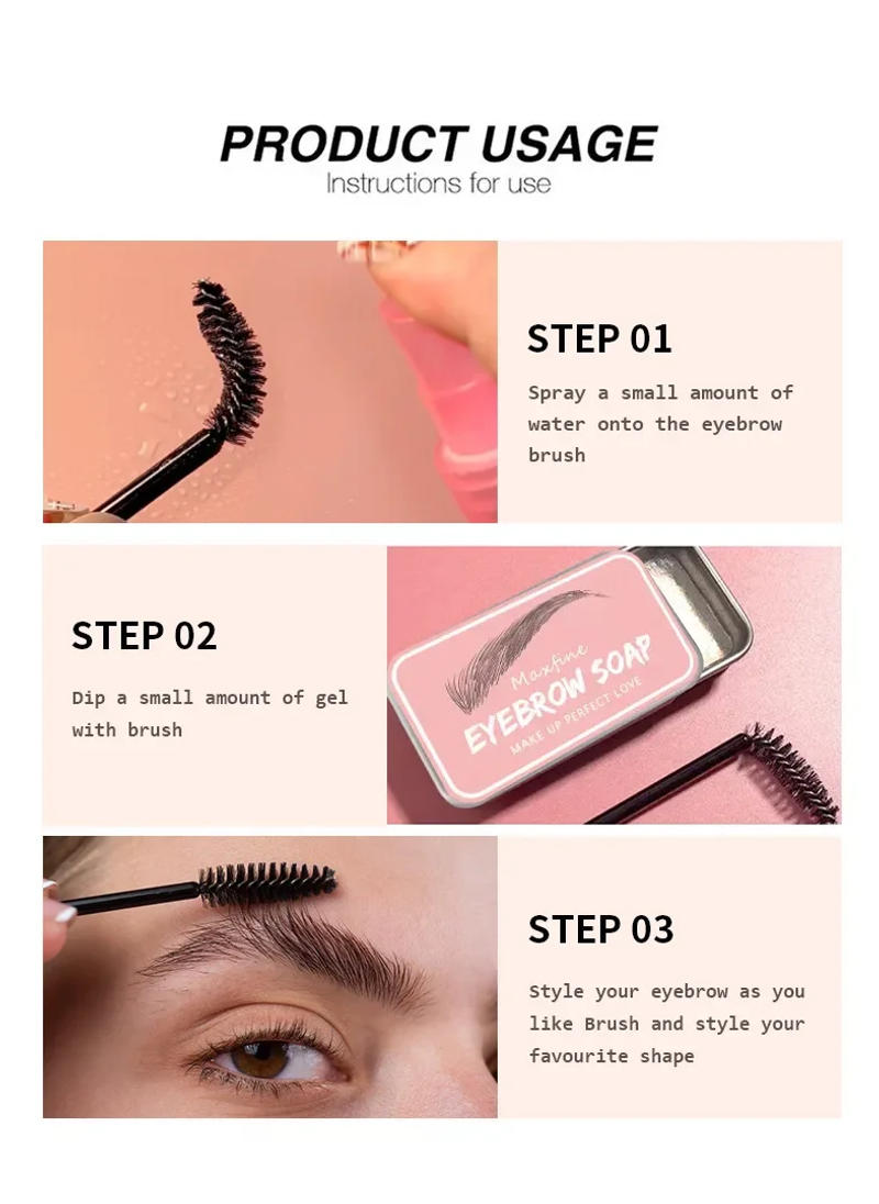 Description Picture 6 of itemNatural Transparent Eyebrow Wax Waterproof DurableThree Dimensional Pomade Eyebrow Styling Soap Brows Gel Wax Fixer Dropshipping