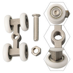 Sliding Door Roller 5.3cm Length Stainless Steel Load Bearing Hanging Wheels For Home Sliding Doors Home Bathroom Hardware