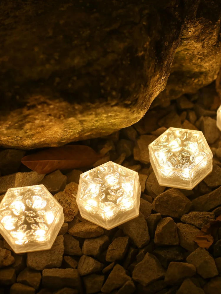 Description Picture 3 of itemSolar Lamp Outdoor Floor Tile Light Waterproof Garden LED Lights Garden Atmosphere Hexagonal Buried Lighting Underground Lamps