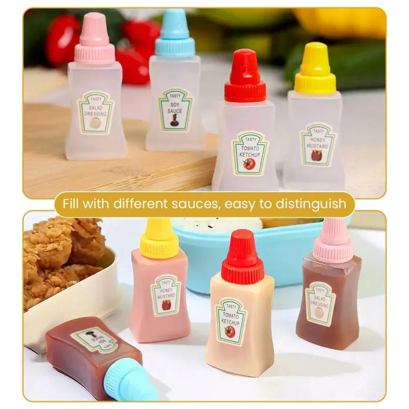 Description Picture 6 of itemMini Sauce Bottle Refillable Ketchup Honey Salad Containers Bottle Portable Sauce Jars Lunch Box Dressing Dispensers Kitchen Box
