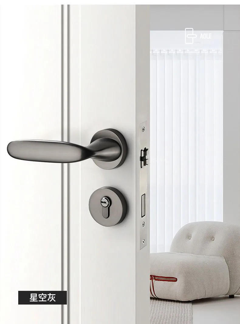 Description Picture 5 of itemNordic Style Silent Split Lock Interior Door Handle Lock Set Zinc Alloy Bedroom Security Door Lock Household Hardware