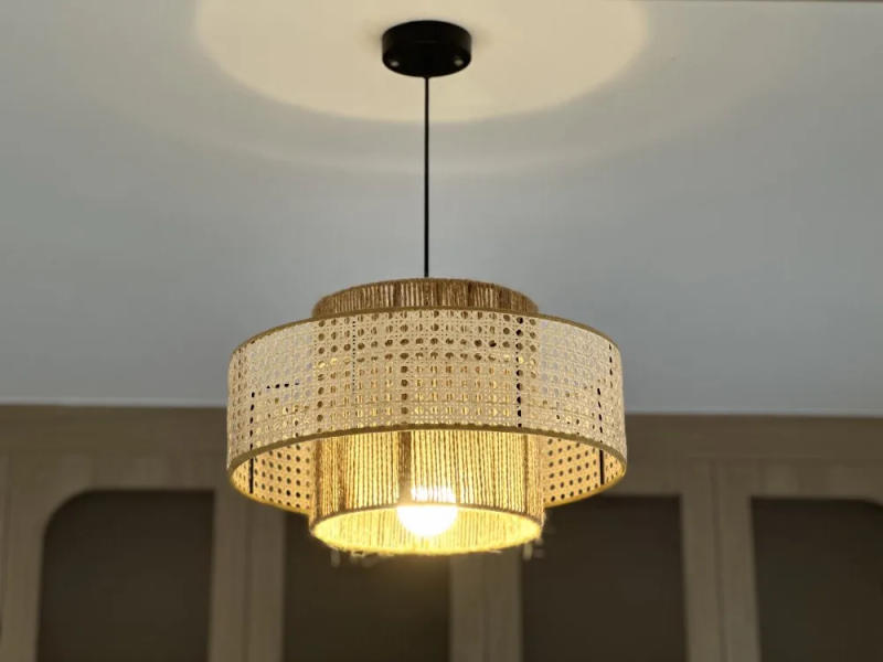 Description Picture 2 of itemVintage Wabi Sabi Handmade Hemp Rope Chandelier B&B Restaurant Bar Cafe Dining Room Led Pendant Lights Hanging Lamp Fixture
