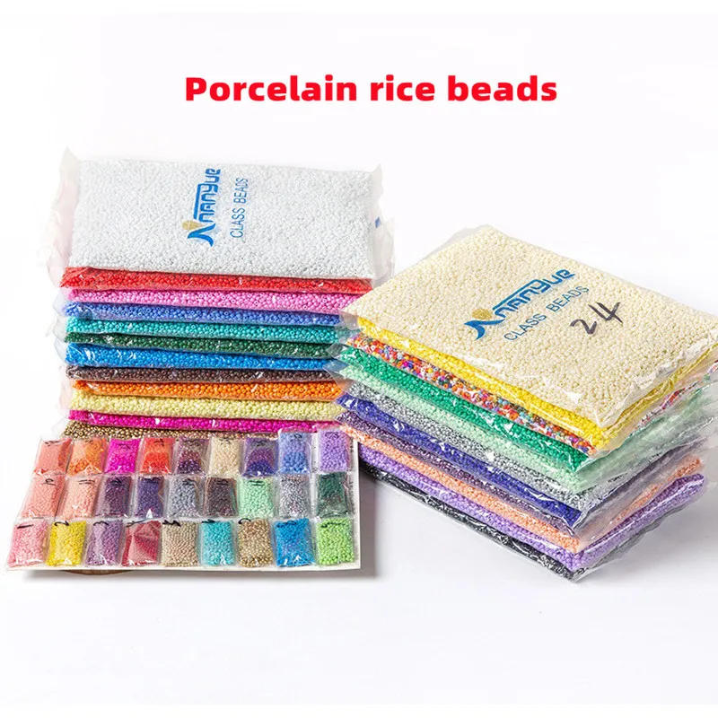 Description Picture 2 of item24 color millet beads, porcelain rice beads, 2/3/4mm glass rice beads, diy cross stitch beads, beads, 450g/pack