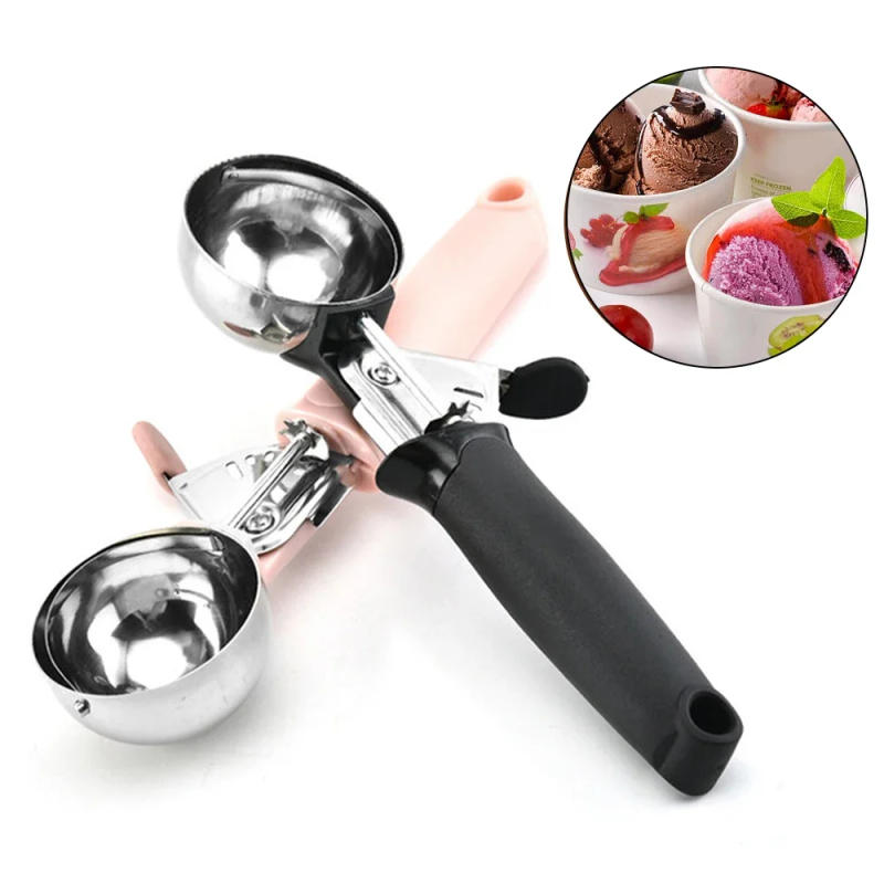 Description Picture 5 of itemIce Cream Scoop Stainless Steel Ice Cream Spoon Metal Icecream Cookie Scoop Melon Fruit Baller Ice Ball Maker Kitchen Tools