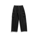 Summer light straight leg American overalls men loose new large size fat casual pants pure cotton drawstring pants