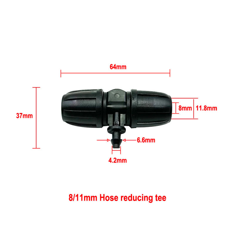Description Picture 4 of itemIrrigation Garden Hose Connector 8/11 4/7 mm Hose Reducer Joint Tee Elbow End Plug Drip Irrigation System Fitting