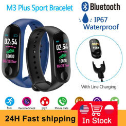 5-1Pcs Smart Running Pedometer M3 Plus Blood Pressure Monitor Heart Rate Fitness Tracker Smart Bracelet Step Counter Waterproof