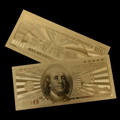 10Pcs/Lot Commemorative Gold Banknotes 100 Dollar USA Currency Bill Fake Paper Money Coin Medal 24k United States OF America