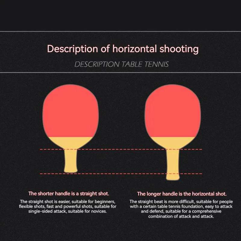 Description Picture 5 of item2PCS Ping Pong Racket Table Tennis Beginners 3 Star Training Set Pimples-in Horizontal racket Rubber Hight Quality Blade Bat