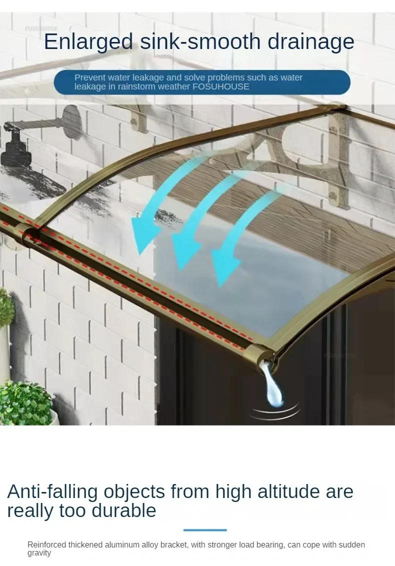 Description Picture 5 of itemMinimalist Waterproof Awning for Courtyard Modern Thickened Metal Rain Cover Awnings Creative Outdoor Terrace Awning for Home