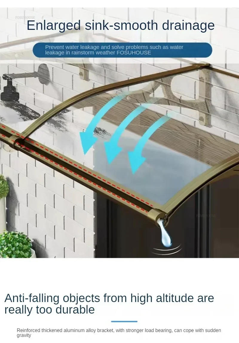 Description Picture 5 of itemMinimalist Waterproof Awning for Courtyard Modern Thickened Metal Rain Cover Awnings Creative Outdoor Terrace Awning for Home